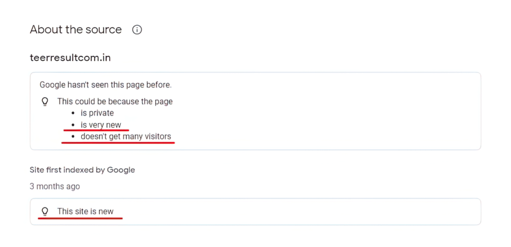 SERP feature About the source